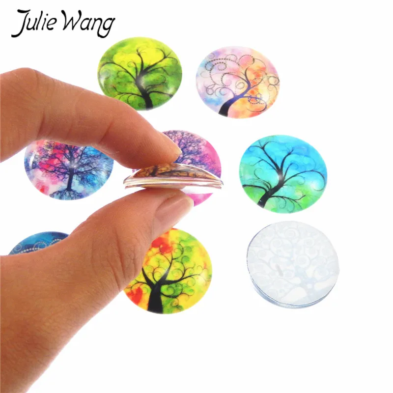 

Julie Wang 6 шт 25 мм диаметр круглого стеклянного кабошона DIY ювелирные изделия в поисках камео Подвеска Настройка аксессуары персонализированный подарок сделать