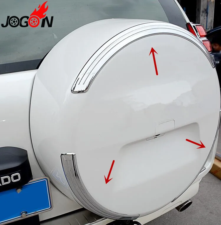 3pcs Accessories ABS Chrome Spare tire cover trim For Toyota Land