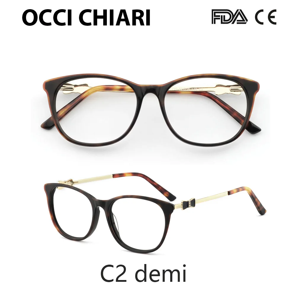 Новинка, женские очки в винтажном стиле, овальная оправа, женские очки oculos de Eyewear OCCI CHIARI OC7032 - Цвет оправы: C2