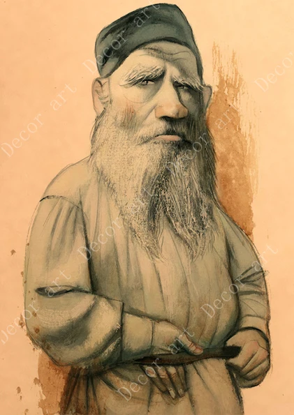 Русская критическая литература Leo Tolstoy холст живопись винтажные настенные