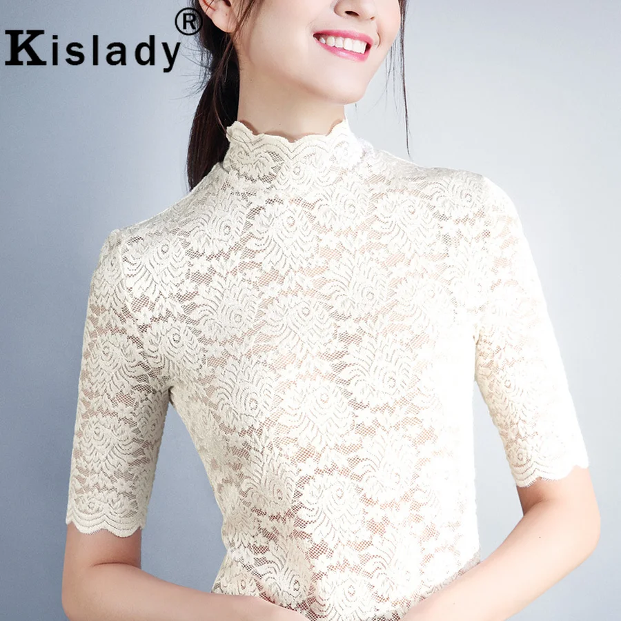 Kislady прозрачные сексуальные рубашки с низом модные кружевные ажурные сетчатые