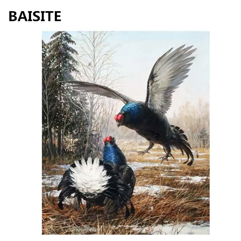

BAISITE No Frame Pictures DIY Painting By Numbers Wall Art Hand Painted Oil Painting On Canvas Home Decoration 40*50cm H129