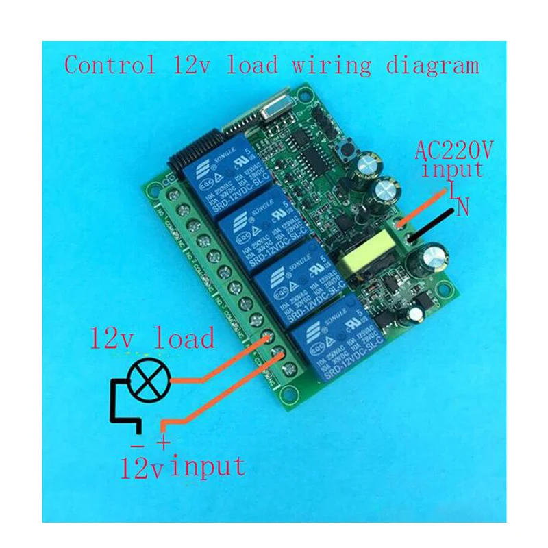 500 м 4CH 4 CH беспроводной светодиодный светильник с дистанционным управлением Переключатель 220 В релейный выход радио РЧ передатчик и приемник 315/433 МГц