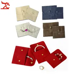 Мини Мягкая ворсовая бархатная сумка для хранения ювелирных изделий, 5 цветов, фланелевая бусина, ожерелье, ручная сумка, браслет