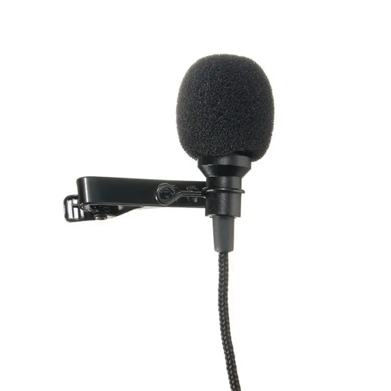 

Mini 3.5mm Jack Microphone Lavalier Tie Clip Microphones Mic For Speech Lectures Karaoke 2.8m Long Cable with Windbreak