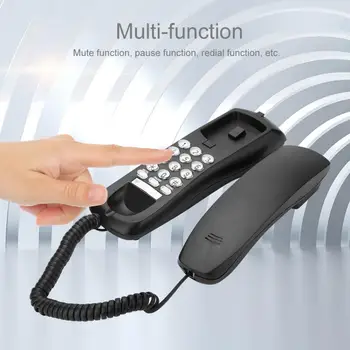

Hotel Home Wired Phone Telefon With Mute Redial Pause Mini Telephone Bedside Wall Extension Battery Landline Phone Black White