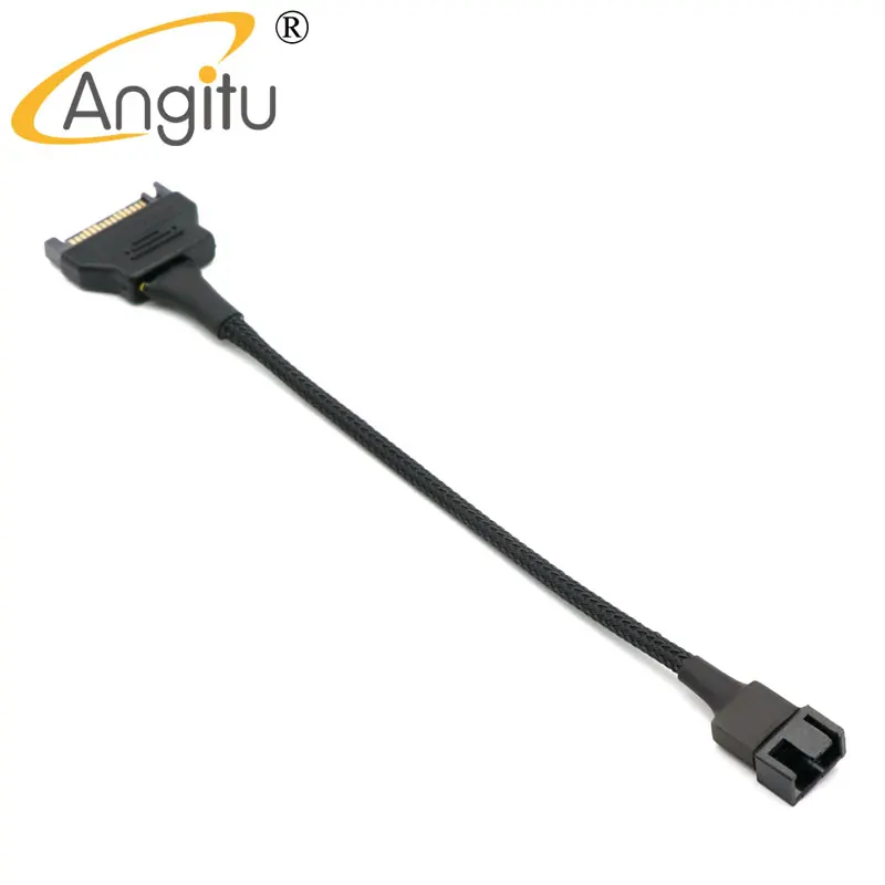 Angitu 12V Sata to PWM/Fan Cables SATA 15pin Male to Fan 3Pin/4Pin Power Cables