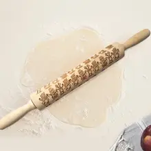 Скалка на Рождество Снеговик Медведь Олень лазерная гравировка Скалка тиснение Выпечки Печенье Тесто кухонный инструмент ролик Снежинка