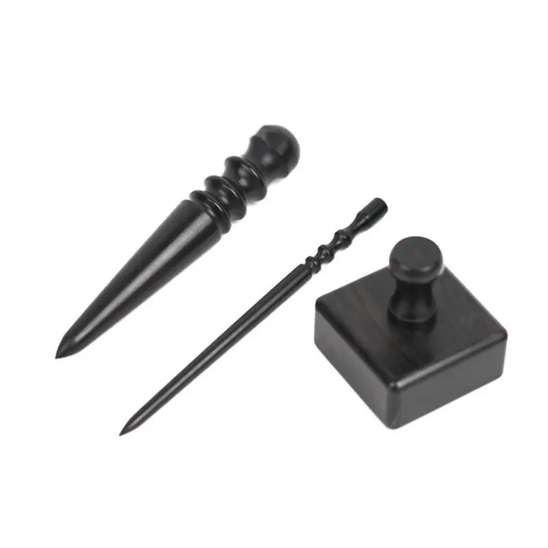 Leather Burnishing Tool Adopting High Density Black Wood As The Material,Leather Craft Edge Burnisher,Hand Burnishing Tool Thick Round Head
