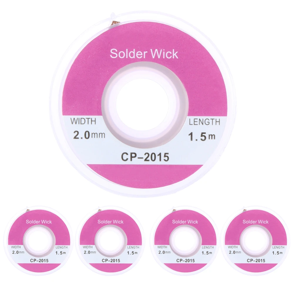 5PCS 1.5m Length 2 mm Width Desoldering Braid Solder Wire Wick