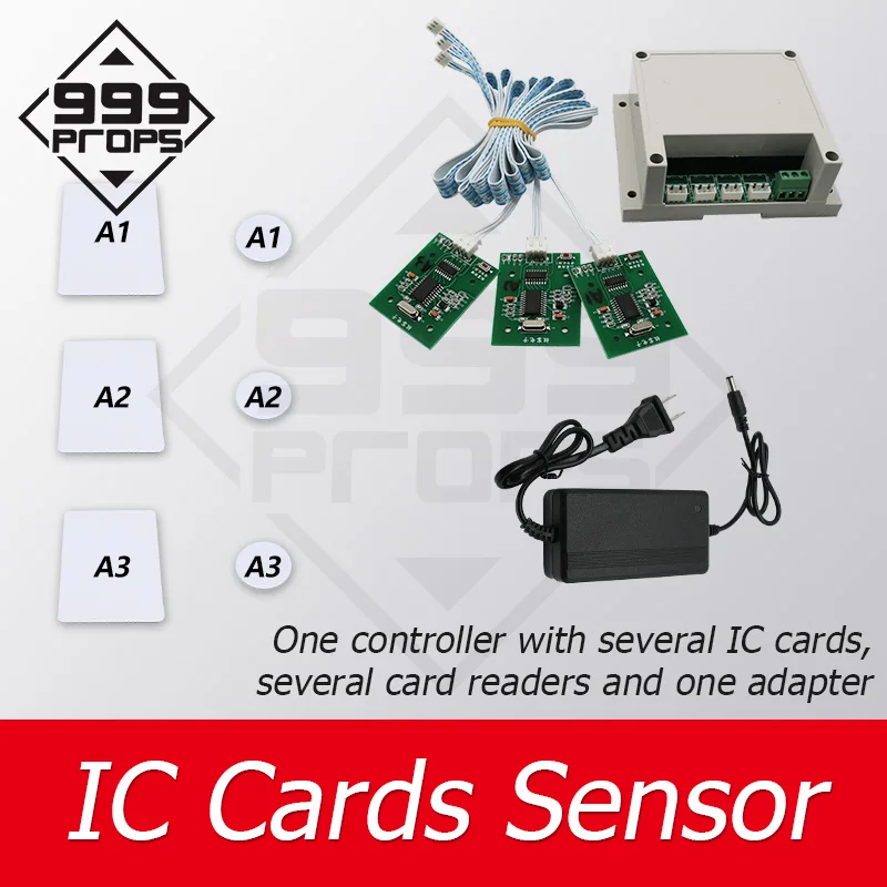 BearHoHo Room Escape Props RFID Reader IC Card One to One to Unlock Chamber with 2 Sets IC Cards of Secrets Game Prop