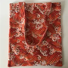 YILE хлопковая Льняная сумка на плечо эко хозяйственная сумка с принтом красная и синяя морская волна спрей 1732-1