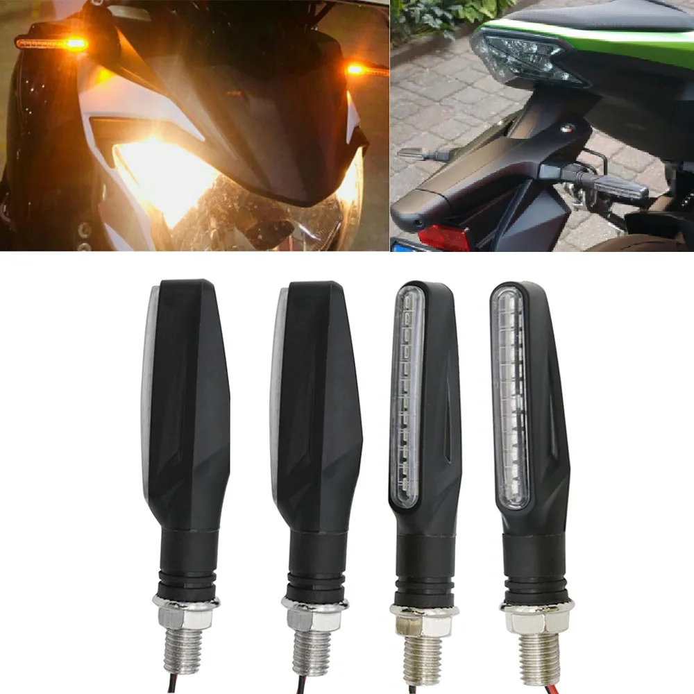 

All Motorcycle Bike Universal Front Rear Turn Signal Indicators Light Adopt 12 LEDs composition Amber DC 12v