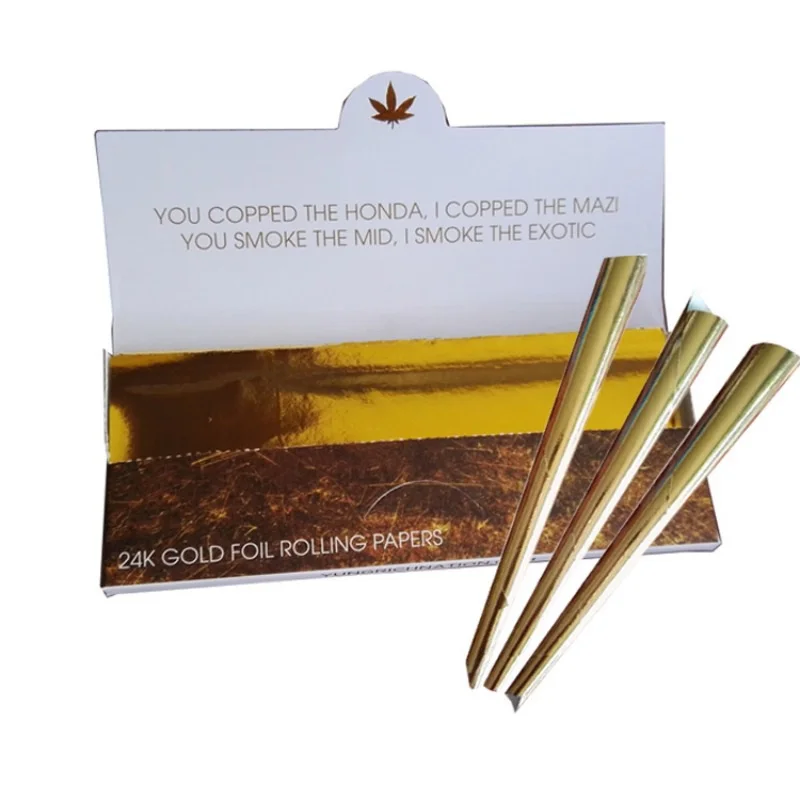 

24K Gold Color Cigarette Paper Flavor Cigarette Filter Tobacco Rolling Tips Tobacco Roller Maker Smoking Accessories