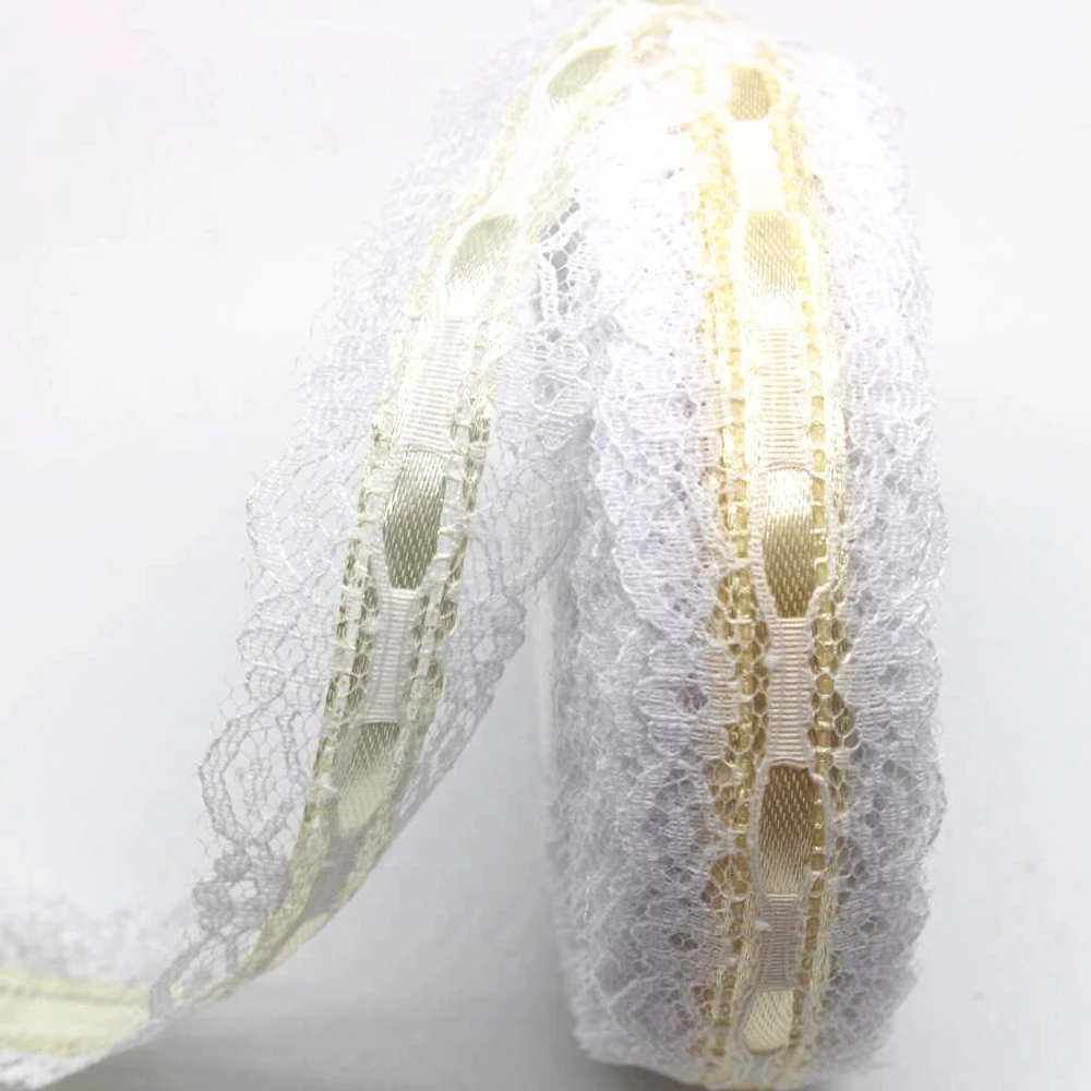 30MM 5 Yards 10 Yards 20 White Lace Ribbons DIY Handmade Material Headdress Hair Bows Christmas wedding Decoration Satin ribbon decoration ribbon supplies
