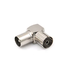 1 предмет, новинка, размеры от 90 градусов коаксиальный TV Медь адаптер с прямым углом F штекер к F Женский Джек