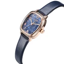 Звезда сократить оболочки Julius Для женщин часы Японии кварцевых часов Изысканные Мода платье кожаный браслет для девочек подарок на день