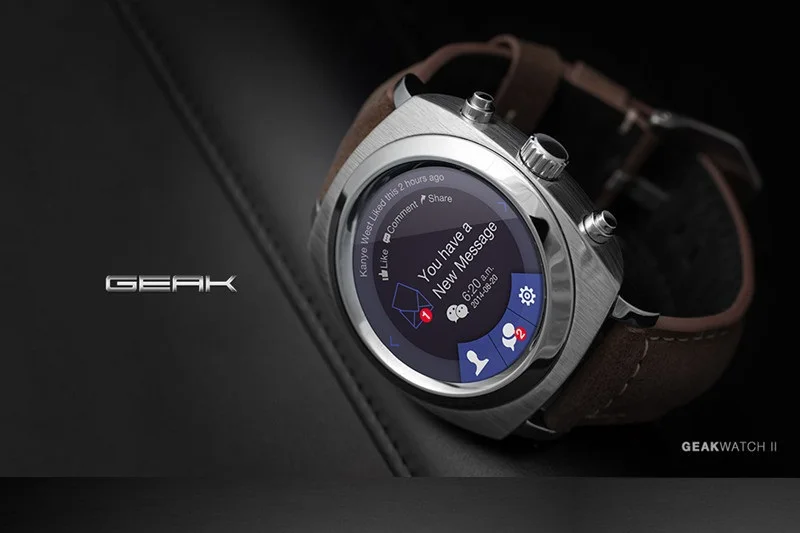 Geak Bluetooth Android Smart Watch 4G Rom Round TF Touch Screen Heart Rate Monitor Pedometer font