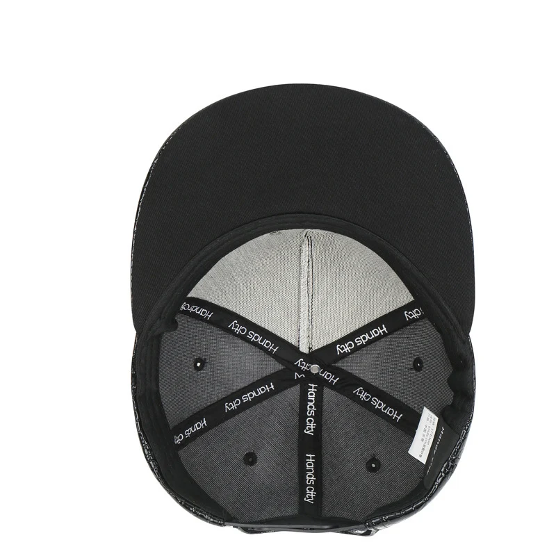 2018 de Petten de béisbol de cuero sombrero hombres sombrero de Casquettes PU hombres Hiphop Gorra negro blanco gorras Gorra de Baseball Hombre