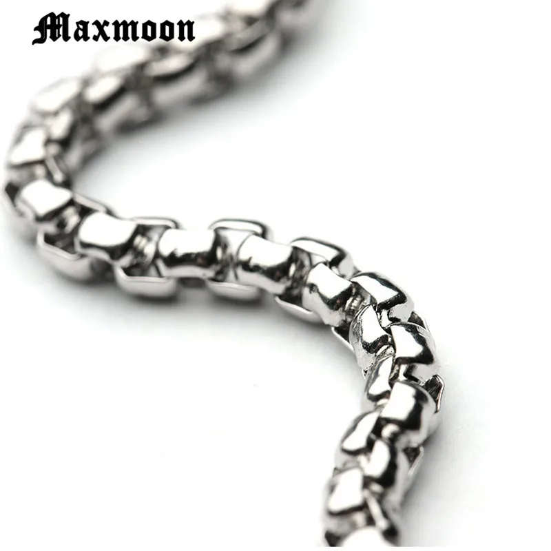 Maxmoon мужские Нержавеющая сталь браслет 2/3/4/5-мм квадратные Rolo браслет-цепочка браслет для женщин для мужчин подарок хорошего качества