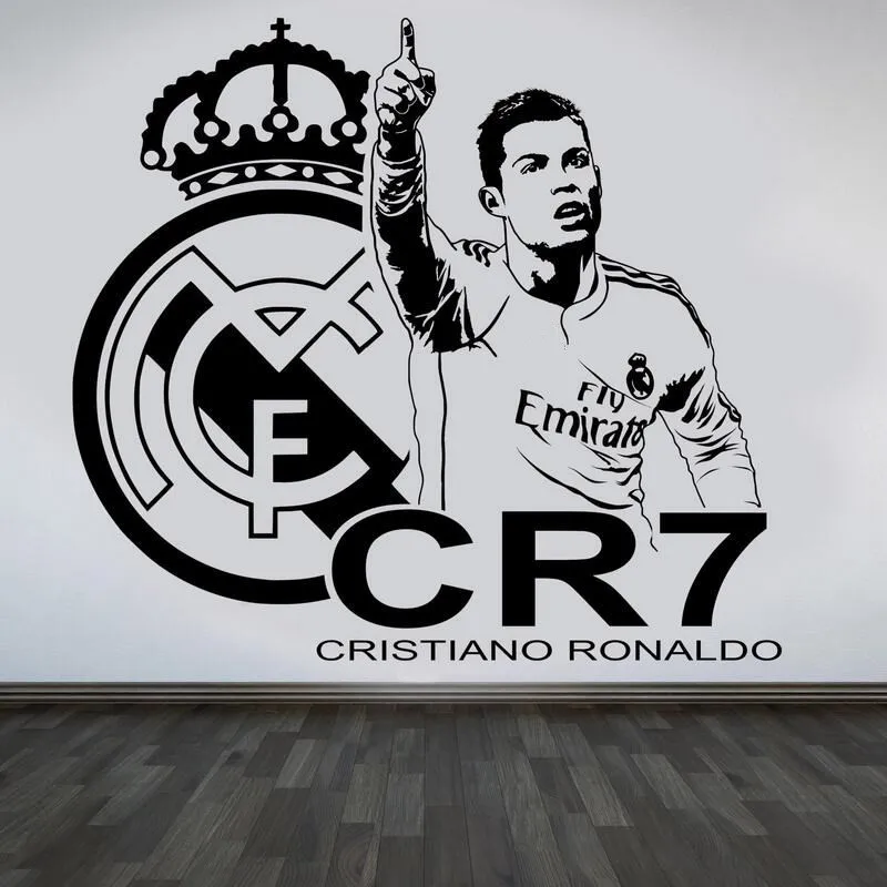 Adesivo Muro Real Madrid - Stemma Ufficiale In Vinile 65x40 Cm | Bianco E Colorato - Foto 4