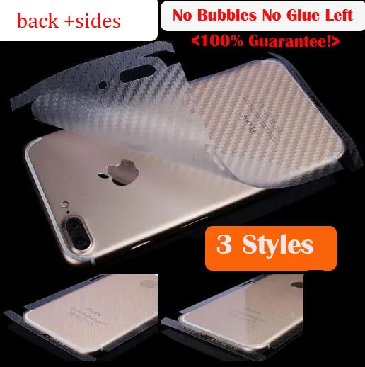 

Matte Leather Carbon fiber checker Full protective cover Back sticker For Iphone X 8 7 Plus 6 6S 5 5S 5C Clear skin protector