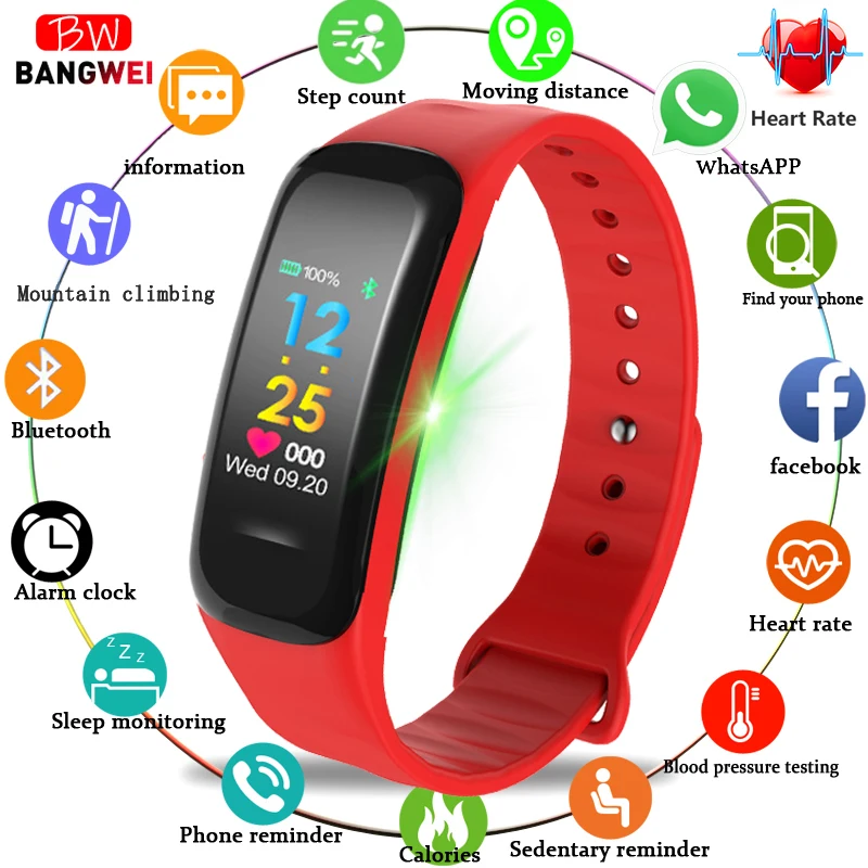 

BANGWEI Women Sports Smart Watch Health Monitoring Heart Rate Blood Pressure Monitor Waterproof Smart Watch Men Fitness tracker
