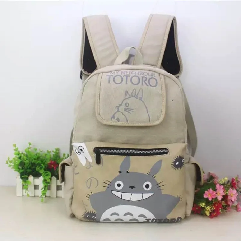 

Japanese Anime totoro School Travel Laptop Bag for Teenagers Canvas Backpack