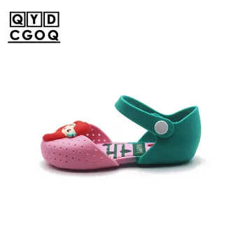 

Mini Melissa Style Mermaid Princess Girls Jelly Sandals 2018 New Lovely Girls Jelly Sandals Soft Bottom Children Beach Sandals