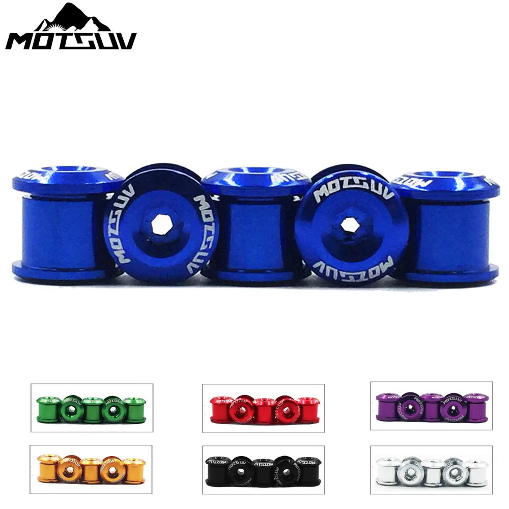 

5Pcs MTB Bicycle Chainwheel Bolts Super Light 7075 T6 Aluminum Alloy CNC Road Bike Chaining Screws for Crankset Bicycle Parts