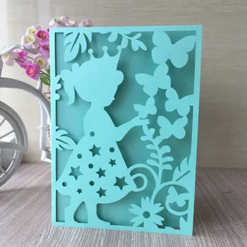 

50pcs/lot Delicate Carved Girl Pattern Invitations Card Event Party Supplies Sweet Birthday Party Invitations Decorations