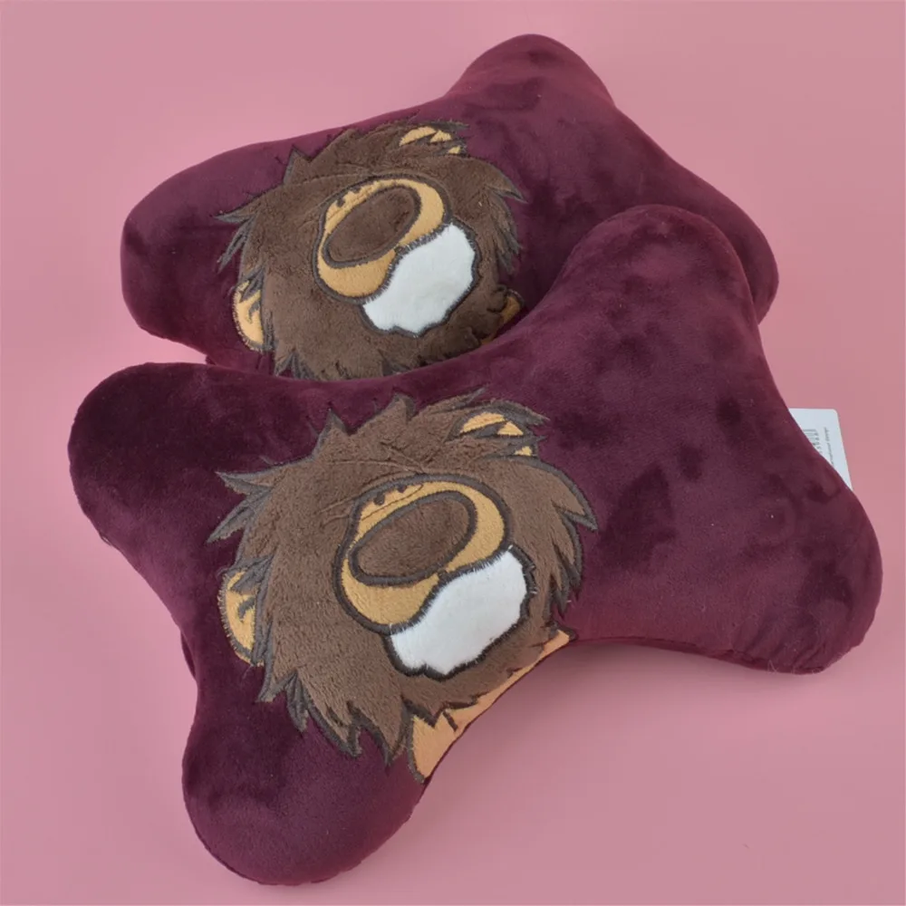2 Pcs Lion Animals Plush Head Cushion Rest Pillow, Auto Pillow Free