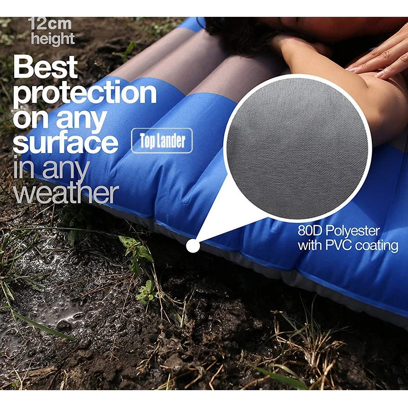  12Cm Air Mattress Tent Camping Inflatable Mattress Air Bed Waterproof Outdoor Camping Mat Ultraligh