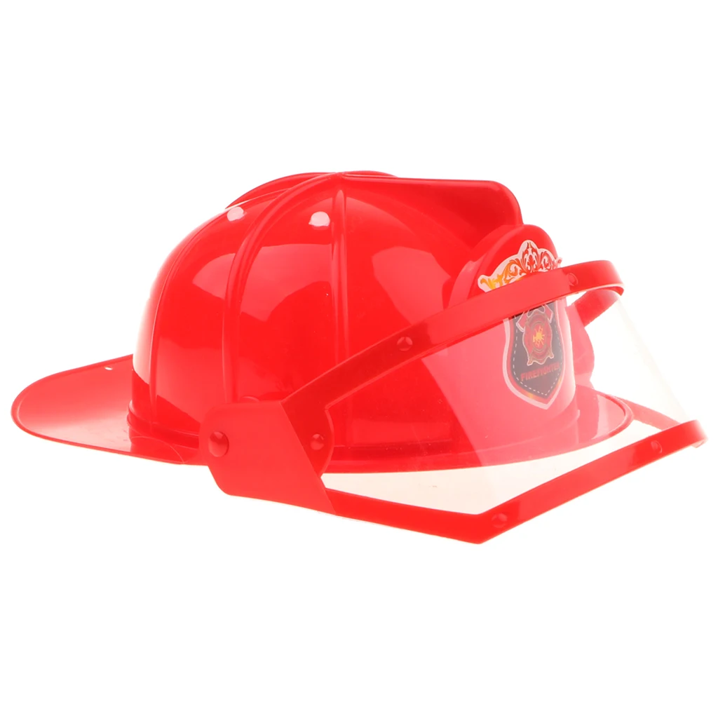 Kid Pretend Play Fireman Safety Helmet Firefighter Hat Costume Party Role Playing Toy