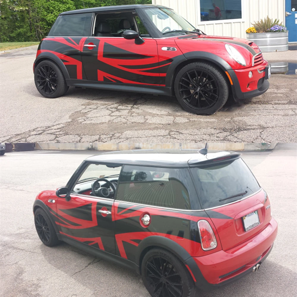 Черный Юнион Джек дверь боковая юбка наклейки DIY Защита для Mini Cooper JCW земляк Clubman