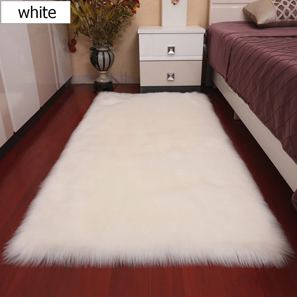 Ковер из искусственной шерсти прямоугольник/квадратный гарнир искусственный коврик для сиденья простая кожа мех простые пушистые коврики моющиеся домашний текстиль