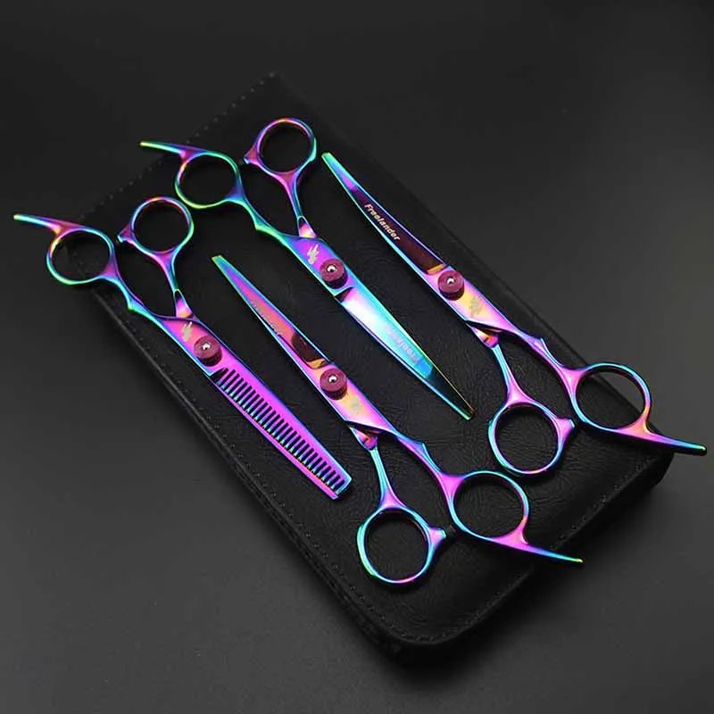 Goedkoop 6 inch Professionele Haar Snijden Schaar Kappers Grooming Schaar Snijden Dunner Gebogen Schaar Kit Kapper Salon Gereedschappen