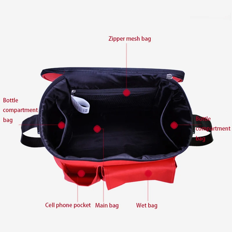 Baby Diaper Thermal Insulation Bag Waterproof Mummy Nappy Maternity Bags Cute Pattern Oxford Stroller Hook Shoulder Bag BB6007 (3)