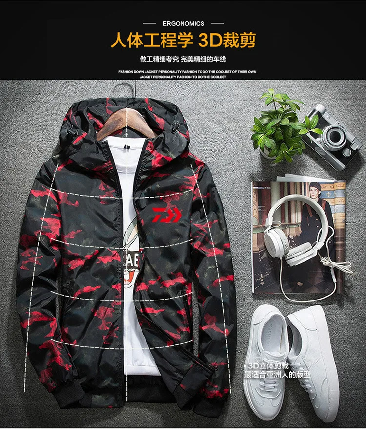 Respirável à Prova Roupas de Pesca Primavera Roupas Cabolsas Masculinos Anti-mosquito-secagem Rápida d' Água Camuflagem 4 Respirável À Prova D' Água Roupas de Pesca Camuflagem