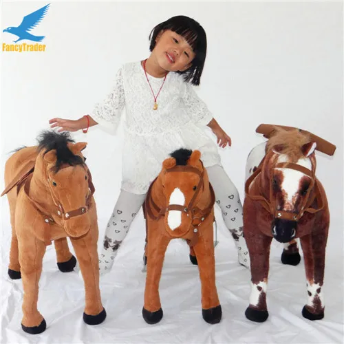 Fancytrader 32 ''/82 см большой мягкий плюш Имитация животных войны лошадь реалистичные игрушки, 3 цвета отличный подарок для детей FT50609