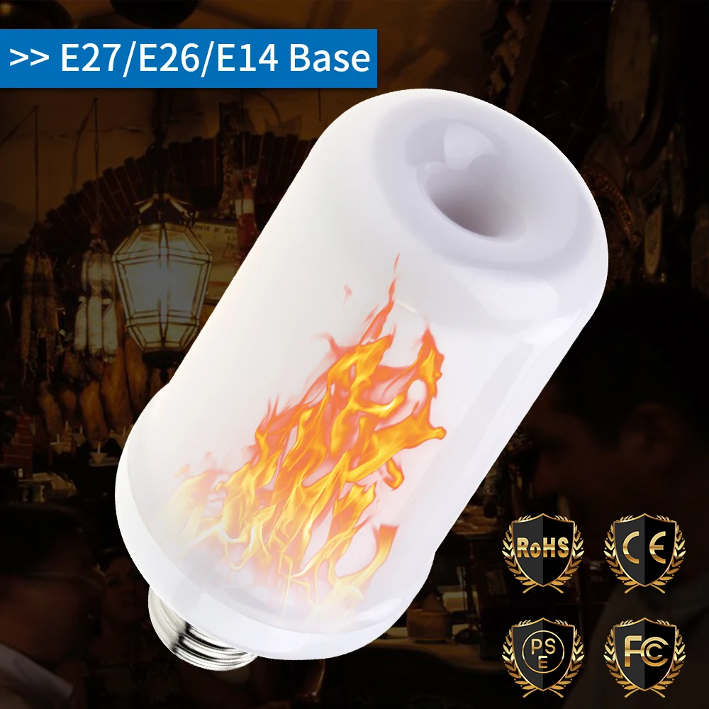 

LED Flame Effect Bulb E27 Fire Lamp 3W 5W 9W E26 Dynamic LED Flame 220V E14 Flickering Emulation LED Creative Burning Light 110V