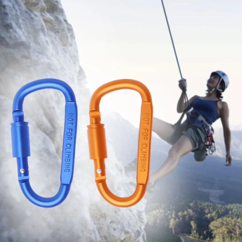 

D Shape Carabiner Camping Hunting Aluminum Keychain Survival Lock Buckle Hook