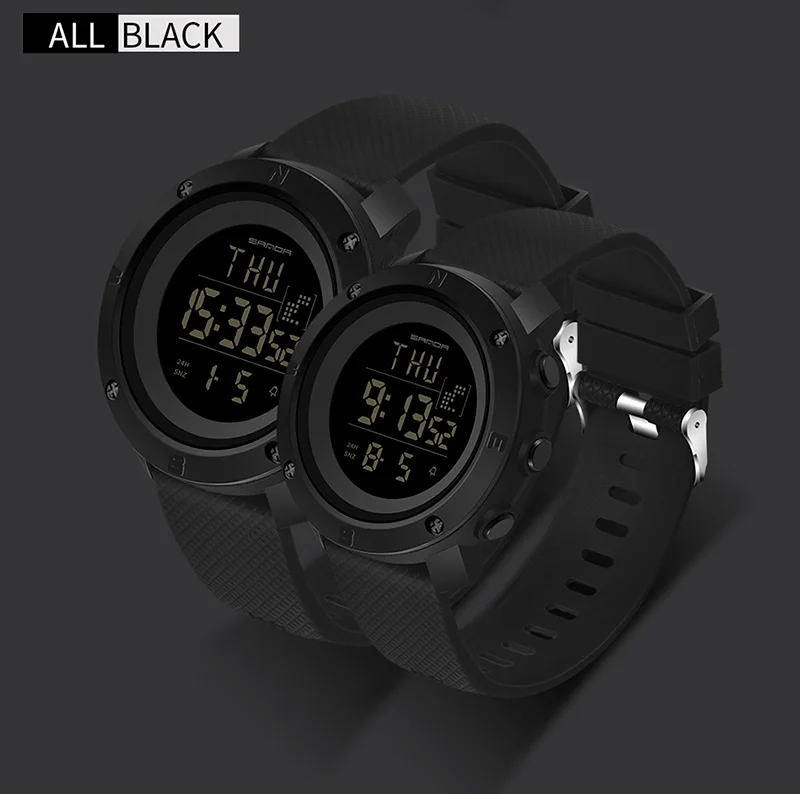 SANDA водонепроницаемые мужские военные спортивные часы модные электронные часы мужские многофункциональные светодиодный цифровые часы для улицы relojes hombre
