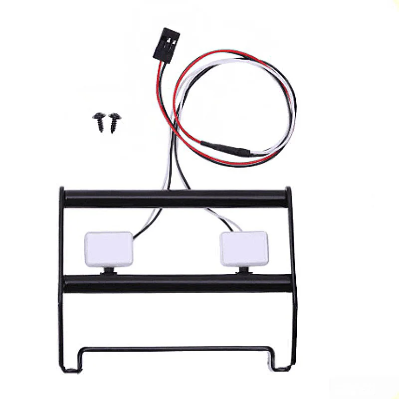 

Metal Front Bumper + 2 LED Lights For Traxxas TRX-4 Ford Bronco 1/10 Car Model