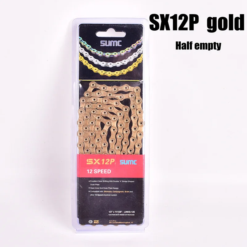 

12 Speed Bike Chain MTB Gold Chain 126L 1X12 System 12S 24S Power Lock Connector With Missing Link For Part K7 Bicycle Parts