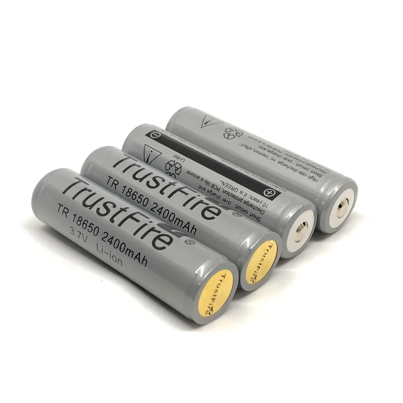 20 шт./лот с защитой TrustFire 18650 3 7 В 2400 мАч камера фонарик литиевая батарея