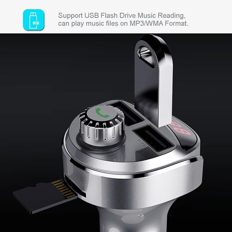 E3370 Bluetooth FM Transmitter Handsfree Car Kit -4