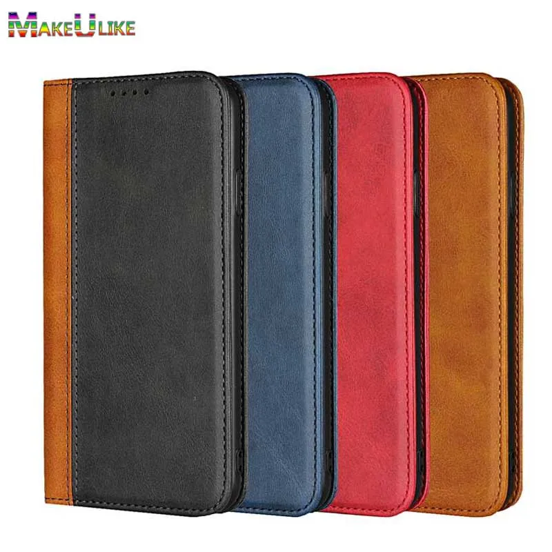 

MAKEULIKE Magnetic Flip Case For iPhone 6 6S 7 8 Plus Case Dual Color PU Leather Wallet Case For iPhone X XR XS Max Cover