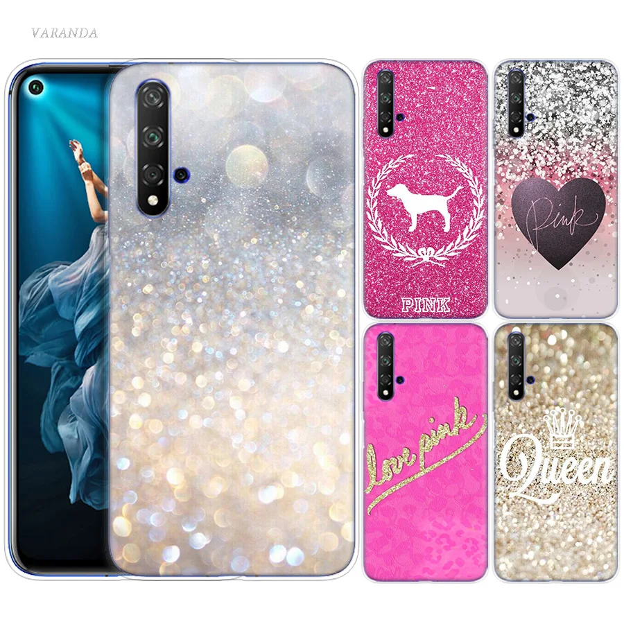 

My Pink Glitter Print Case for Huawei Honor 8X 8C 8 9 10 20 Play 8A lite Pro V20 Y9 Y7 Y6 Y5 Prime 2018 2019 TPU Phone Bags Caso