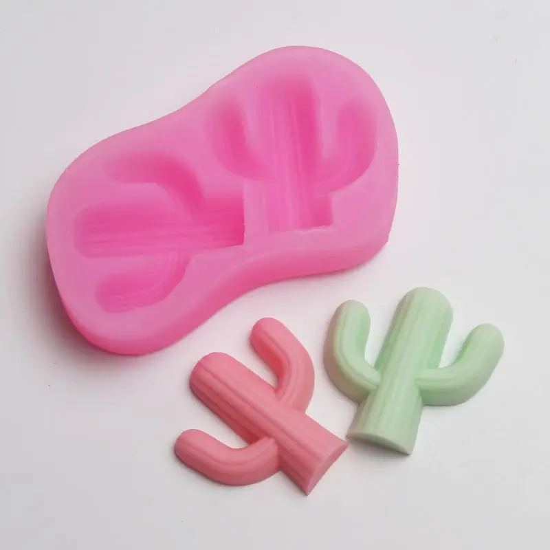 2D Cactus silicone Mold forming Clay craft Silicon Gel fondant Cake tool soap Mould